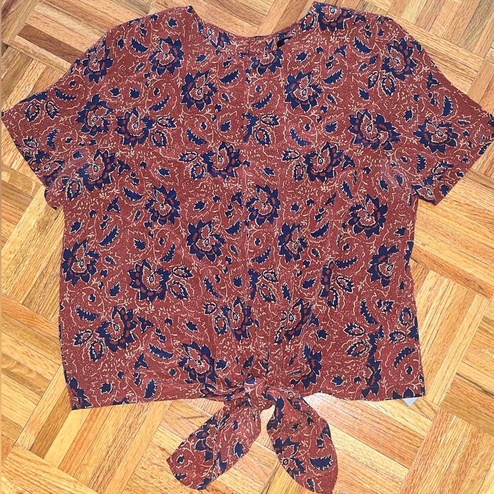 Madewell Silk Front Tie Blouse - Size L